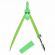 Циркуль BRAUBERG GEOMETRY, 120 мм, пастельно-зеленый цвет, защитный колпачок, пластиковый пенал, 210699