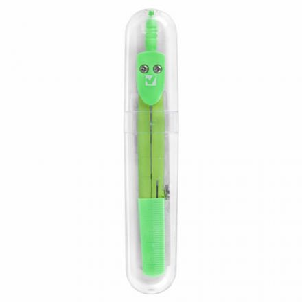 Циркуль BRAUBERG GEOMETRY, 120 мм, пастельно-зеленый цвет, защитный колпачок, пластиковый пенал, 210699