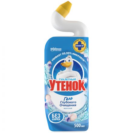 Средство для туалета Туалетный утенок "Морской", гель глубокого очищения, без хлора, 500мл