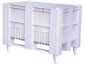 Контейнер 1200х800х900 сплошной, на колёсах  серый