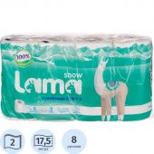 Бумага туалетная 2сл бел цел 17,5м 8рул/уп_Л