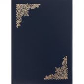 Папка адресная с ВИНЬЕТКОЙ бумвинил с поролоном синяя