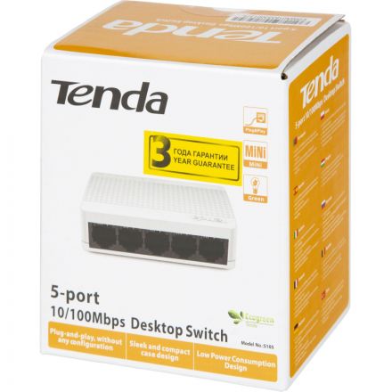 Коммутатор Tenda S105 100 Мбит/сек, 5 port