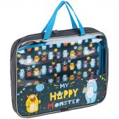 Папка с ручками А4 ArtSpace "Happy Monster", полиэстер, на молнии, 50мм Папка с ручками А4 ArtSpace "Happy Monster", полиэстер, на молнии, 50мм