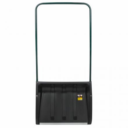 Лопата снеговая СКРЕПЕР 58х45 см пластиковый ЧЕРНЫЙ, алюминиевая планка, рукоятка 100 см, прочный, ГРАНДМАСТЕР, 700343