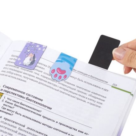 Закладки для книг МАГНИТНЫЕ, "АССОРТИ 5 ДИЗАЙНОВ ЗВЕРЯТА", 6 штук, 35x25 мм, FUNSTER (ФАНСТЕР), 116651