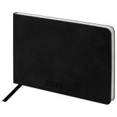 Еженедельник датированный 2026 МАЛЫЙ ФОРМАТ 105х160 мм, А6, BRAUBERG "Unique", черный, 117208