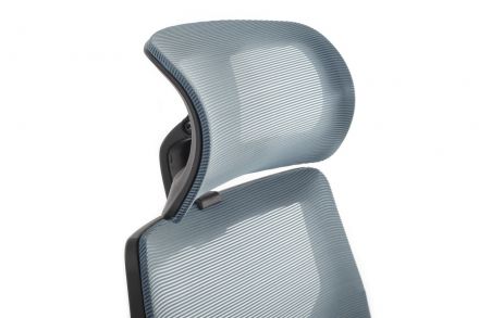 Кресло OLIVER W-203AC Чёрный пластик/Синяя сетка 64-64-115*123