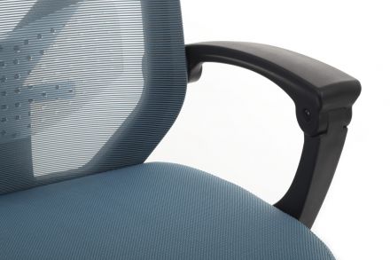 Кресло OLIVER W-203AC Чёрный пластик/Синяя сетка 64-64-115*123