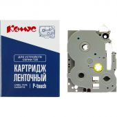 Картридж Комус TZE-125(Brother TZE-125 белый на прозрачном ,9мм/8м)