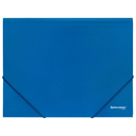 Папка на резинках А4 BRAUBERG UNIVERSAL, синяя, до 300 листов, 0,5 мм, 273037