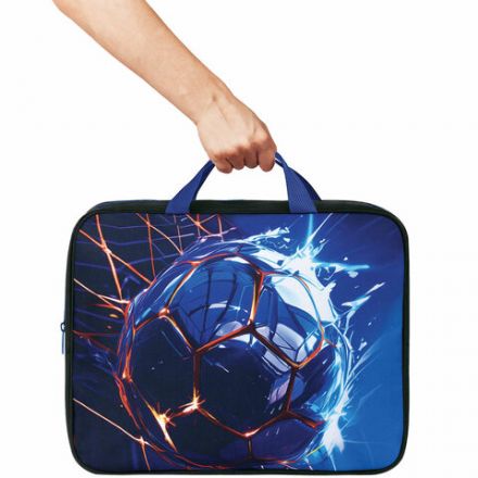 Папка на молнии с ручками BRAUBERG А4, 1 отделение, полиэстер, 80 мм, "Score goal", 273304