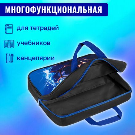 Папка на молнии с ручками BRAUBERG А4, 1 отделение, полиэстер, 80 мм, "Score goal", 273304