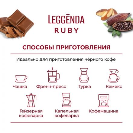 Кофе Poetti Leggenda Ruby в зернах, 1кг Кофе Poetti Leggenda Ruby в зернах, 1кг