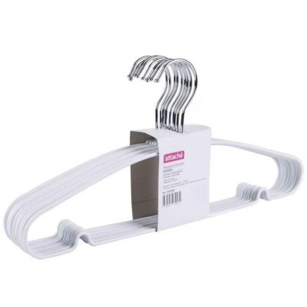 Вешалка-плечики WW_Attache MHT001/MHP048 мет,прям,пок.ПВХ,р48-50 бел.УП10шт