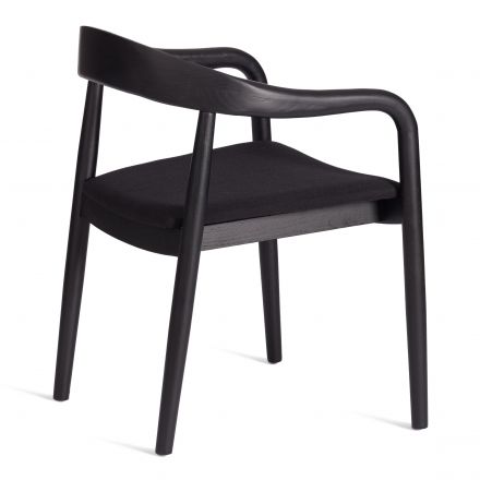 Стул BALDUR дерево вяз/ткань лен, черный/черный лен, 49х52х76,5 см