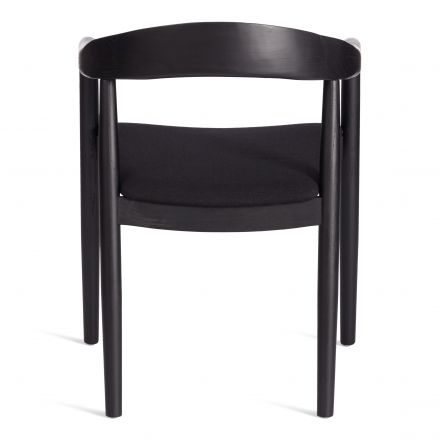 Стул BALDUR дерево вяз/ткань лен, черный/черный лен, 49х52х76,5 см