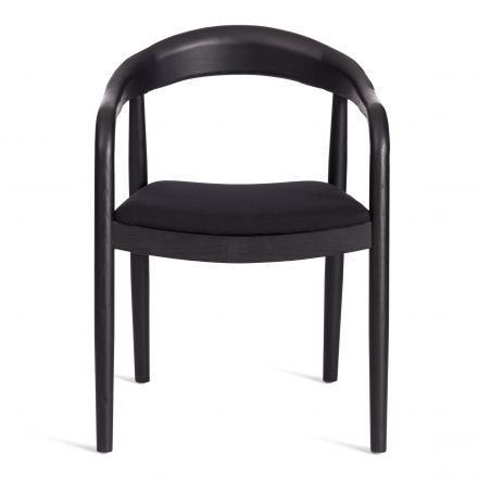 Стул BALDUR дерево вяз/ткань лен, черный/черный лен, 49х52х76,5 см