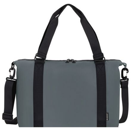 Сумка спортивная HEIKKI QUICK MOVE (ХЕЙКИ), карман на молнии, багажная лента, серая, 41х32х15 см, 273879