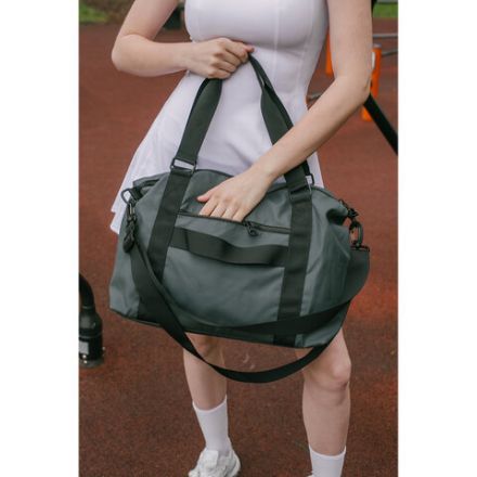 Сумка спортивная HEIKKI QUICK MOVE (ХЕЙКИ), карман на молнии, багажная лента, серая, 41х32х15 см, 273879