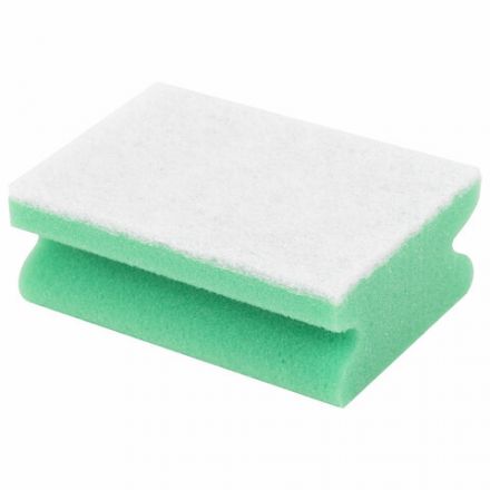 Губка для посуды 12х8,6х4,8 см, 1 шт., MEGA, поролон с абразивным слоем, профильная, кафель/уборка/посуда, LAIMA К1013, 601556