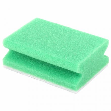 Губка для посуды 12х8,6х4,8 см, 1 шт., MEGA, поролон с абразивным слоем, профильная, кафель/уборка/посуда, LAIMA К1013, 601556
