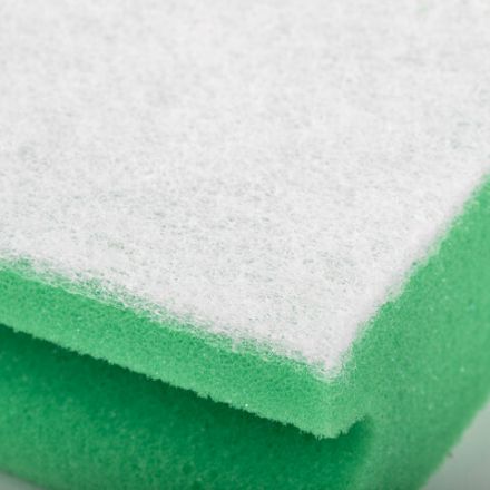 Губка для посуды 12х8,6х4,8 см, 1 шт., MEGA, поролон с абразивным слоем, профильная, кафель/уборка/посуда, LAIMA К1013, 601556