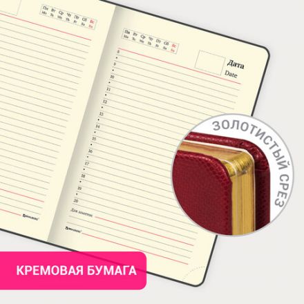 Ежедневник недатированный МАЛЫЙ ФОРМАТ 100x150 мм, А6, BRAUBERG "Iguana", под кожу, 160 л., красный, 114468 Ежедневник недатированный МАЛЫЙ ФОРМАТ 100x150 мм, А6, BRAUBERG "Iguana", под кожу, 160 л., красный, 114468