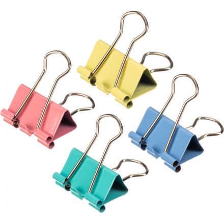 Зажимы для бумаг Attache 19/25/32 мм цветные (12 штук в упаковке)