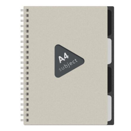 Тетрадь обложка пластик, А4 80 л., гребень, 4 разделителя, клетка, BRAUBERG, бежевый, 405362