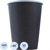 Стакан одноразовый бум 1-сл. d-90мм 400мл черный КОМУС 50шт/уп