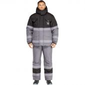 Костюм рабочий зимний мужской з50-КПК СОП сер/черн р.52-54/170-176