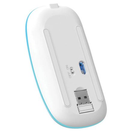 Мышь беспроводная DEFENDER Coda MB-261, 2.4 ГГц + BT, радужная подсветка, 3 кнопки + 1 колесо, 300 мАч, голубая, 52263 Мышь беспроводная DEFENDER Coda MB-261, 2.4 ГГц + BT, радужная подсветка, 3 кнопки + 1 колесо, 300 мАч, голубая, 52263