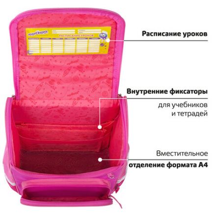 Ранец ЮНЛАНДИЯ WISE, 1 отделение, 3 кармана, устойчивое дно, "Lovely fox", 37x29х15 см, 271396