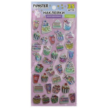 Наклейки гелевые "Любимые блестки", 17,5х9 см, ассорти 6 видов, FUNSTER (ФАНСТЕР), 666104 Наклейки гелевые "Любимые блестки", 17,5х9 см, ассорти 6 видов, FUNSTER (ФАНСТЕР), 666104