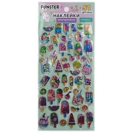 Наклейки гелевые "Любимые блестки", 17,5х9 см, ассорти 6 видов, FUNSTER (ФАНСТЕР), 666104 Наклейки гелевые "Любимые блестки", 17,5х9 см, ассорти 6 видов, FUNSTER (ФАНСТЕР), 666104