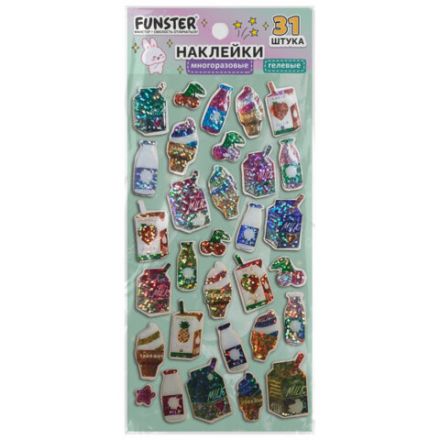 Наклейки гелевые "Любимые блестки", 17,5х9 см, ассорти 6 видов, FUNSTER (ФАНСТЕР), 666104 Наклейки гелевые "Любимые блестки", 17,5х9 см, ассорти 6 видов, FUNSTER (ФАНСТЕР), 666104