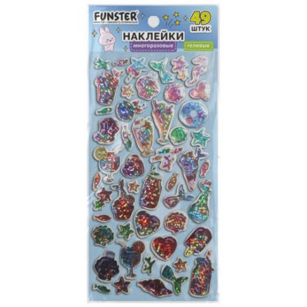 Наклейки гелевые "Любимые блестки", 17,5х9 см, ассорти 6 видов, FUNSTER (ФАНСТЕР), 666104 Наклейки гелевые "Любимые блестки", 17,5х9 см, ассорти 6 видов, FUNSTER (ФАНСТЕР), 666104