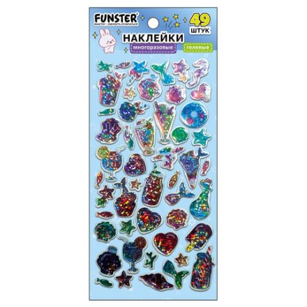 Наклейки гелевые "Любимые блестки", 17,5х9 см, ассорти 6 видов, FUNSTER (ФАНСТЕР), 666104 Наклейки гелевые "Любимые блестки", 17,5х9 см, ассорти 6 видов, FUNSTER (ФАНСТЕР), 666104