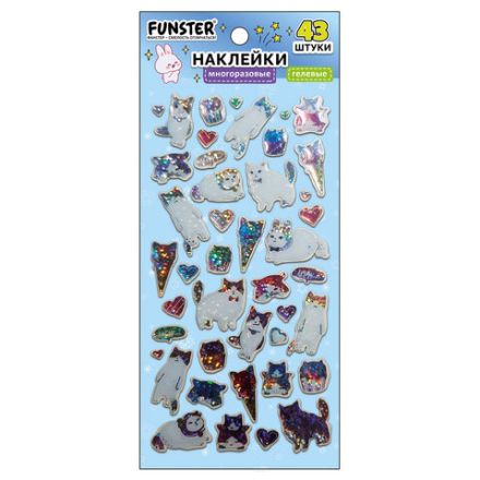Наклейки гелевые "Любимые блестки", 17,5х9 см, ассорти 6 видов, FUNSTER (ФАНСТЕР), 666104 Наклейки гелевые "Любимые блестки", 17,5х9 см, ассорти 6 видов, FUNSTER (ФАНСТЕР), 666104