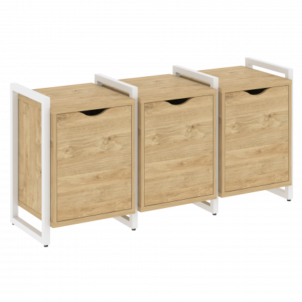 Loft Тумба на регулируемых опорах наборная. Вариант №5 VR.L-TN-5.O Тиквуд светлый/Белый металл 1440*460*719 Loft Тумба на регулируемых опорах наборная. Вариант №5 VR.L-TN-5.O Тиквуд светлый/Белый металл 1440*460*719