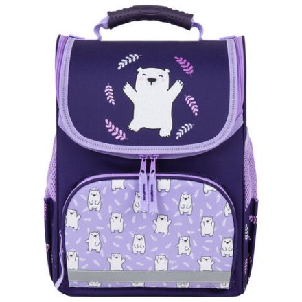 Ранец ПИФАГОР BASIC, 1 отделение, 3 кармана, эргономичная спинка, "Happy bear", 35х28х18 см, 272047