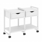 Loft Тумба на колесных опорах наборная. Вариант №1 VR.L-TN-1.K Белый бриллиант/Белый металл 970*460*767