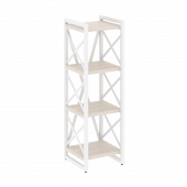 Loft Стеллаж на регулируемых опорах-4 полки VR.L-MST.O-4.4 Денвер светлый/Белый металл 400*400*1280