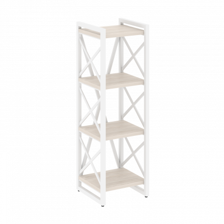 Loft Стеллаж на регулируемых опорах-4 полки VR.L-MST.O-4.4 Денвер светлый/Белый металл 400*400*1280