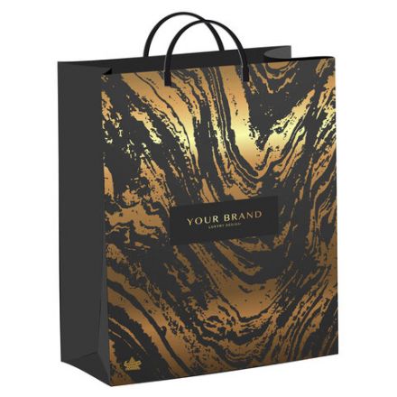 Пакет с пластиковой ручкой, мягкий пластик, 40х30 см, "Золотой бренд", 140 мкм, н00242801