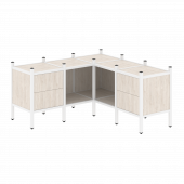 Loft Угловой внутренний стеллаж наборный VR.L-27 Денвер светлый/Белый металл 1278*1278*636