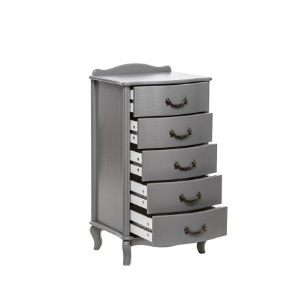 Комод Leset "Джульетта" узкий (5 ящ.), Серый ясень