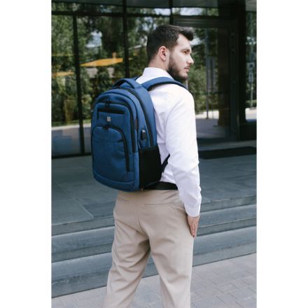 Рюкзак HEIKKI SECURE (ХЕЙКИ) универсальный, отделение для ноутбука, синий, 46x31x19 см, 273896