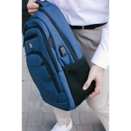 Рюкзак HEIKKI SECURE (ХЕЙКИ) универсальный, отделение для ноутбука, синий, 46x31x19 см, 273896